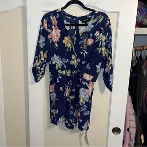 NWT Yuma Kim Liz Romper in Solstice Navy Floral Print